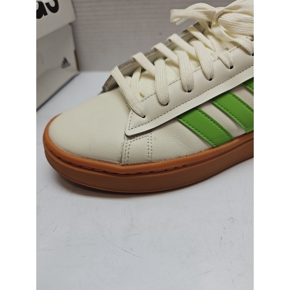 Women's Adidas Originals Grand Court Alpha Off-White/Semi Lucid Lime/Gum 11 - Picture 2 of 14